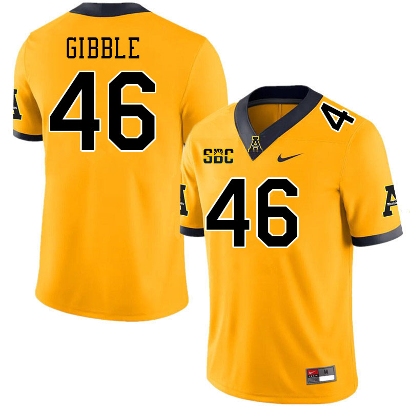Men #46 Jared Gibble Appalachian State Mountaineers College Football Jerseys Stitched-Gold